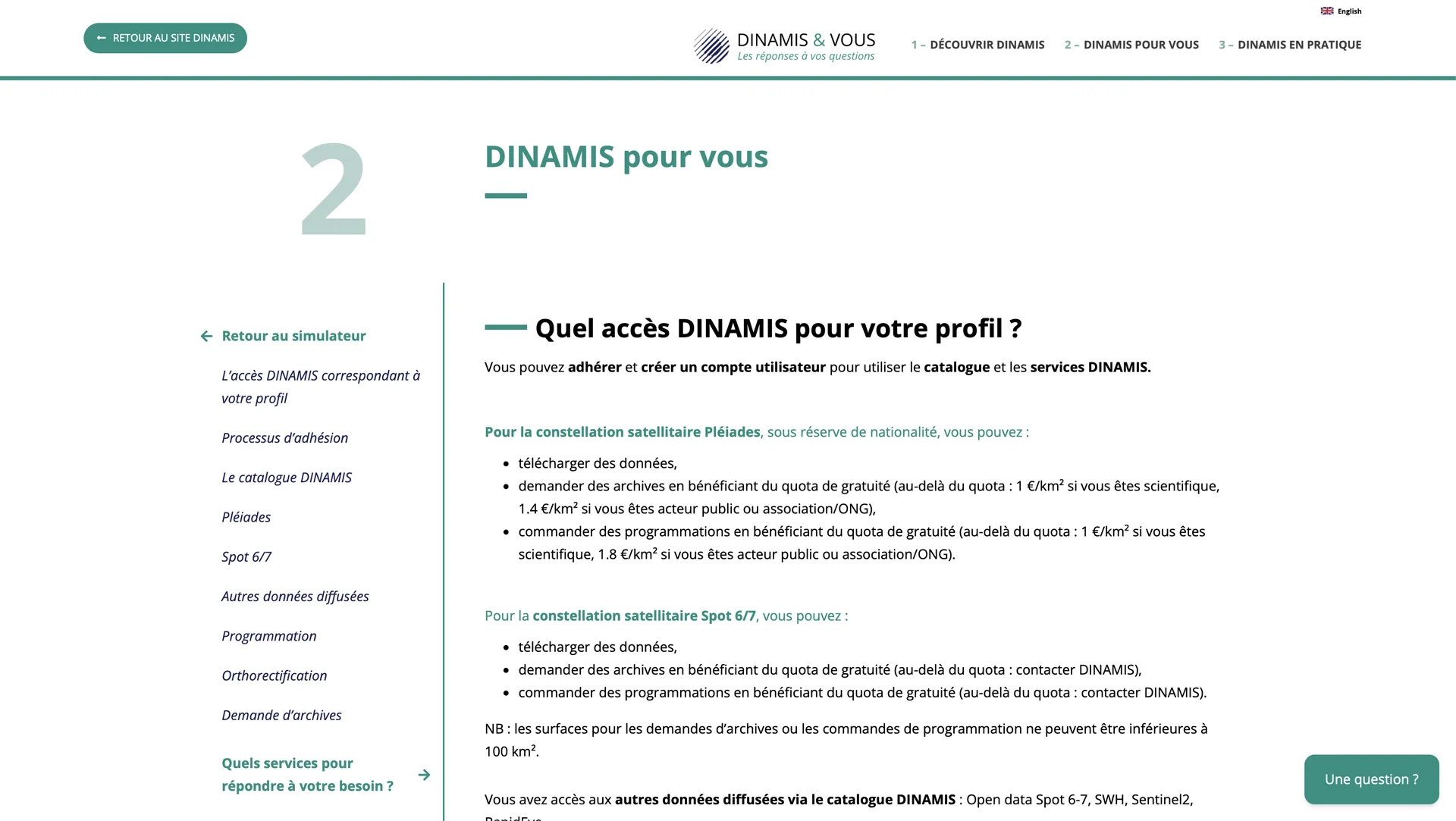 Résultat simulateur de profil – Dinamis Résultat du simulateur interactif permettant de déterminer le profil utilisateur sur le site Dinamis
