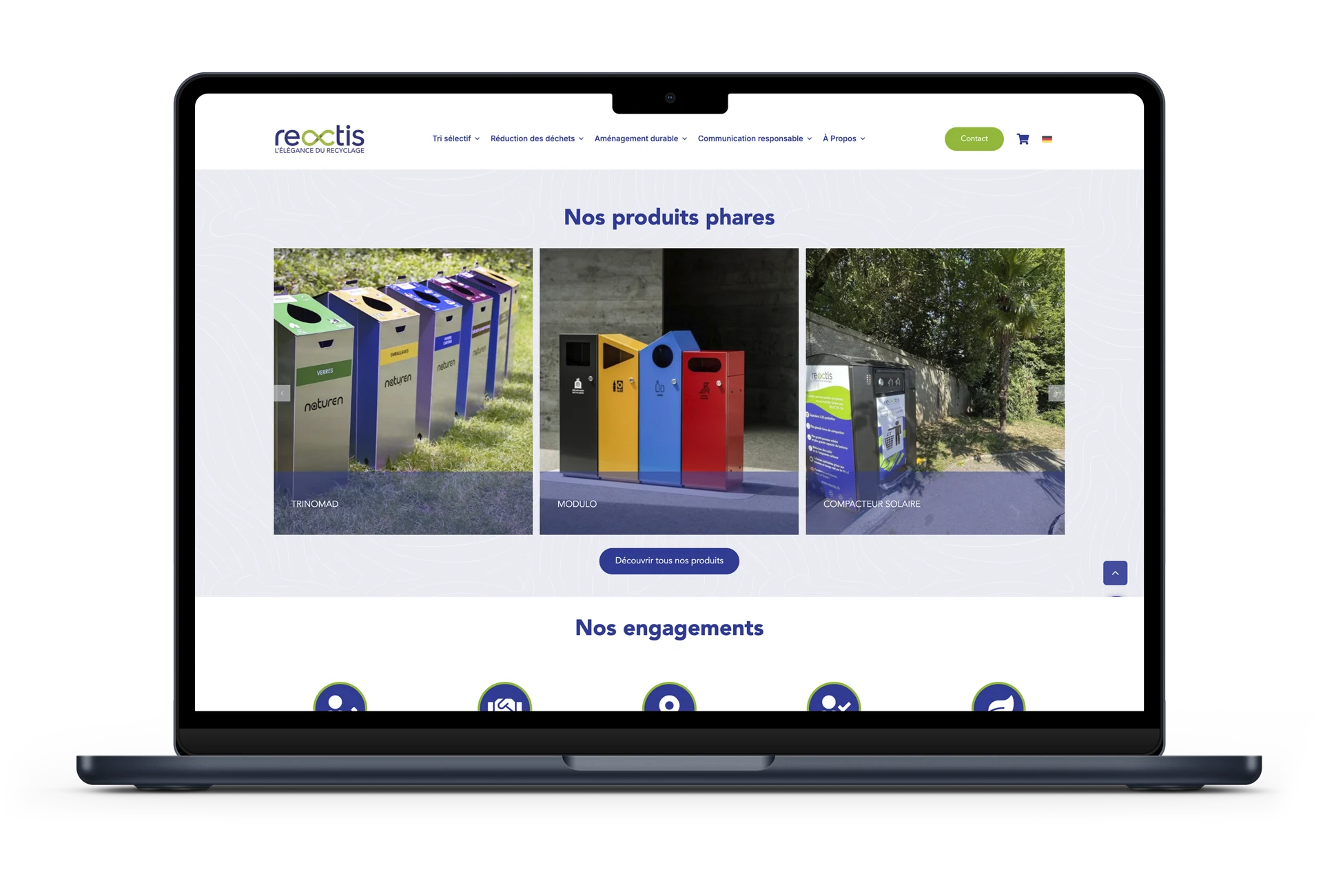 Site internet – Produits Reactis