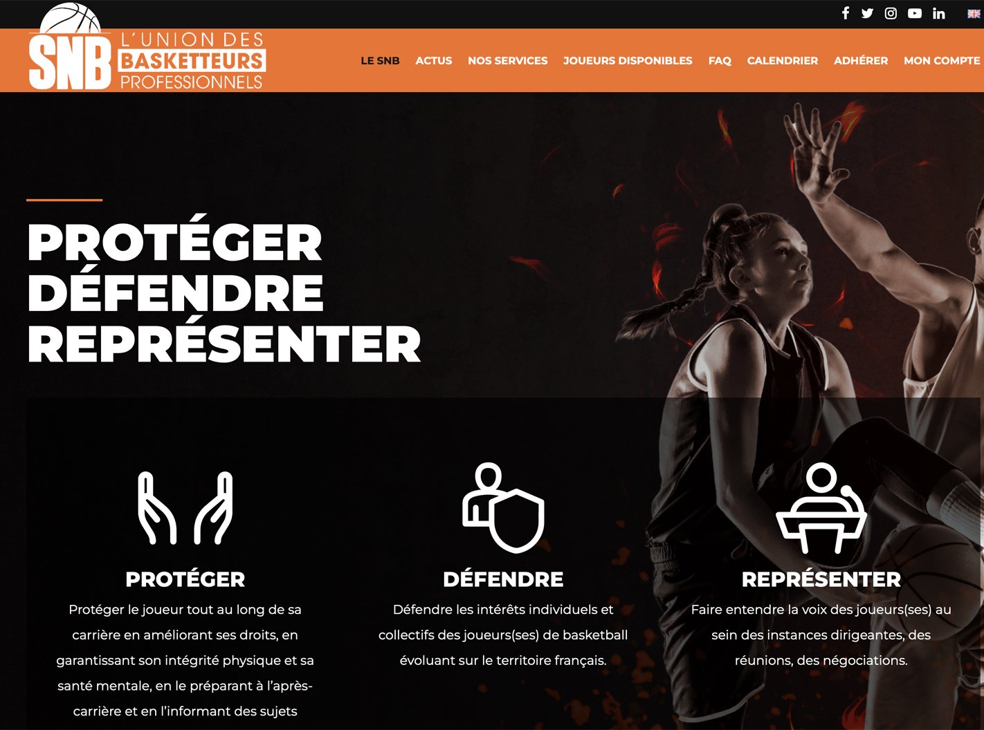 Syndicat National des Basketteurs – Informations joueurs Site du Syndicat National des Basketteurs présentant les informations destinées aux joueurs